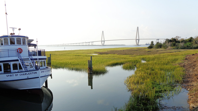 Looking back at the bridge