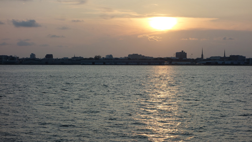 sunset over Charleston